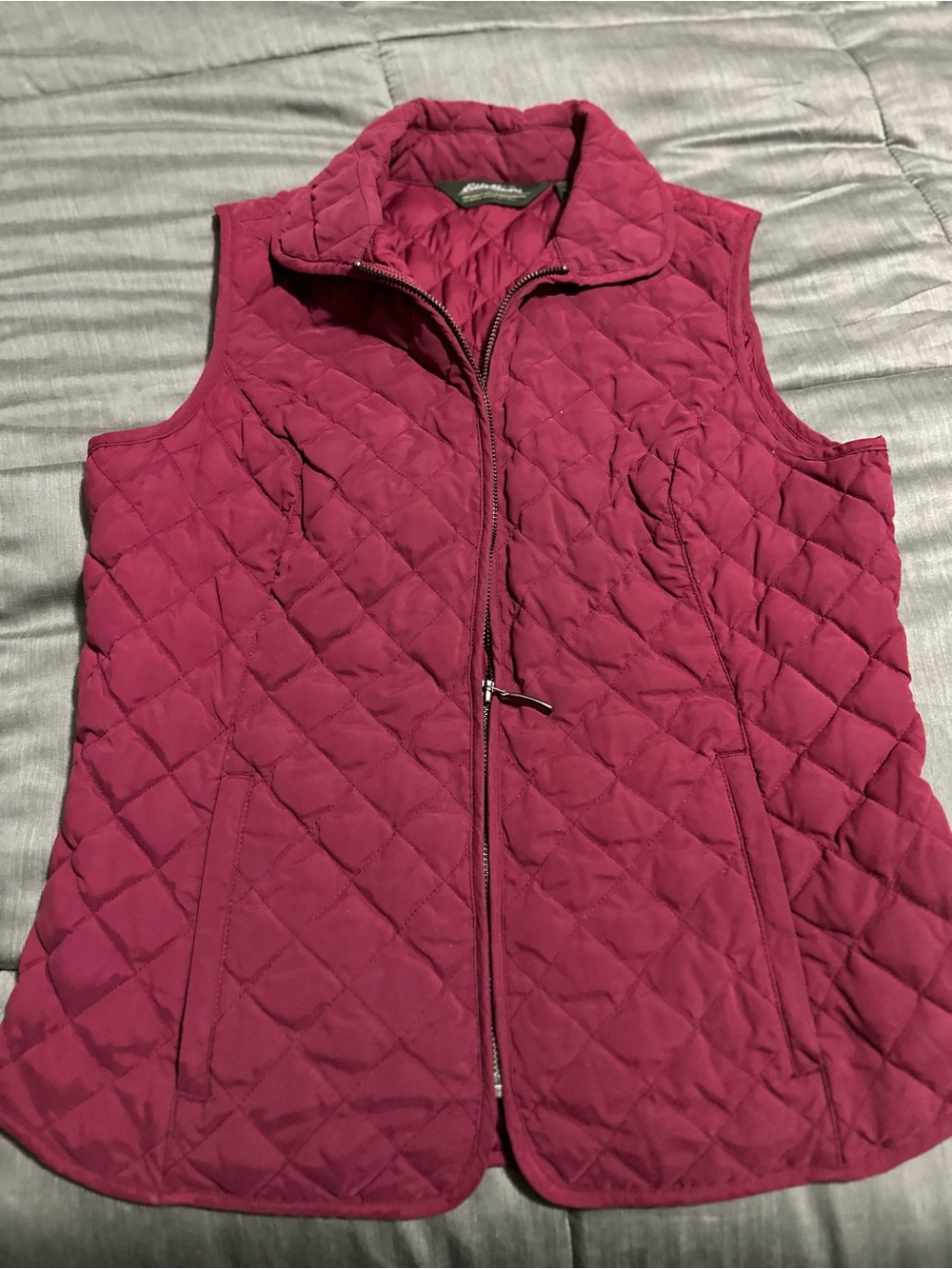 Eddie Bauer Quilted Sleeveless Vest in Deep Berry